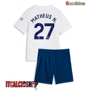 Manchester City Matheus Nunes #27 Terza Maglia Bambino 2026-27 Manica Corta (+ Pantaloni corti)
